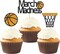 24Pcs Basketball Cupcake Toppers for Basketball Party Decorations, Basketball March Madness Cupcake Toppers, Basketball Theme Birthday Party Decorations